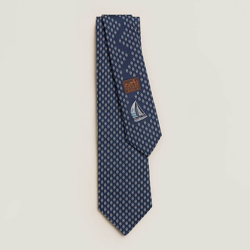 シルクタイ 7 cm 《オセアンH》 - ブルー | Hermès - エルメス-公式サイト